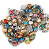 20pcs Stainless Steel Rhinestone Charms 6mm Gem Beads Pendants DIY Jewelry