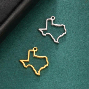 Texas Map Stainless Steel Charm for Jewelry Making DIY Necklace