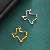 Texas Map Stainless Steel Charm for Jewelry Making DIY Necklace