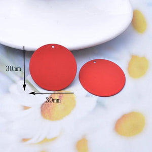 6pcs 30mm Round Charms Red Multicolour Pendant DIY Jewelry Making