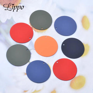 6pcs 30mm Round Charms Red Multicolour Pendant DIY Jewelry Making