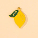 20Pcs Enamel Yellow Lemon Fruit Charms for DIY Jewelry Making