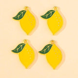 20Pcs Enamel Yellow Lemon Fruit Charms for DIY Jewelry Making