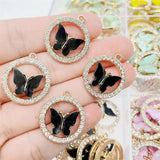 Multicolor Resin Butterfly Necklace Pendant Pink Insect Charm