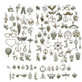 50Pcs Mixed Alloy Pendant Vintage Heart Charms DIY Jewelry Making Supplies