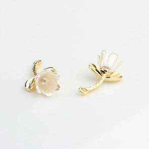 Zinc Alloy CCB Tulip Flowers Charms Pendant 6pcs/lot DIY Earrings Jewelry Making