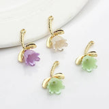 Zinc Alloy CCB Tulip Flowers Charms Pendant 6pcs/lot DIY Earrings Jewelry Making