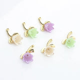 Zinc Alloy CCB Tulip Flowers Charms Pendant 6pcs/lot DIY Earrings Jewelry Making