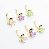 Zinc Alloy CCB Tulip Flowers Charms Pendant 6pcs/lot DIY Earrings Jewelry Making