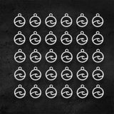 50pcs Antique Silver Plated Mini Hollow Ocean Wave Pendant Charms