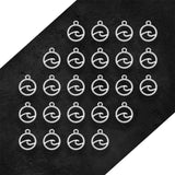50pcs Antique Silver Plated Mini Hollow Ocean Wave Pendant Charms