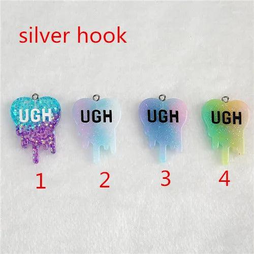 10Pcs 26*35mm UGH Charms Resin Crafts For DIY Jewelry Making