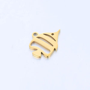 5pcs 12mm*15mm Tropical Fish Stainless Steel Pendant DIY Necklace Jewelry