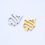 5pcs 12mm*15mm Tropical Fish Stainless Steel Pendant DIY Necklace Jewelry