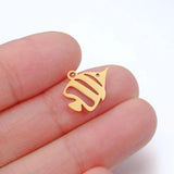 5pcs 12mm*15mm Tropical Fish Stainless Steel Pendant DIY Necklace Jewelry