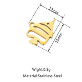 5pcs 12mm*15mm Tropical Fish Stainless Steel Pendant DIY Necklace Jewelry