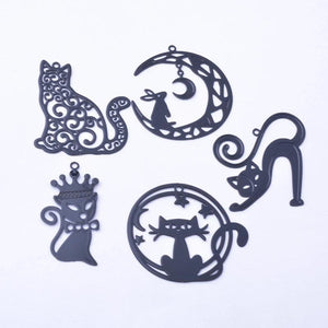 6pcs Brass Cats Charms DIY Jewelry Making Supplies Pendant