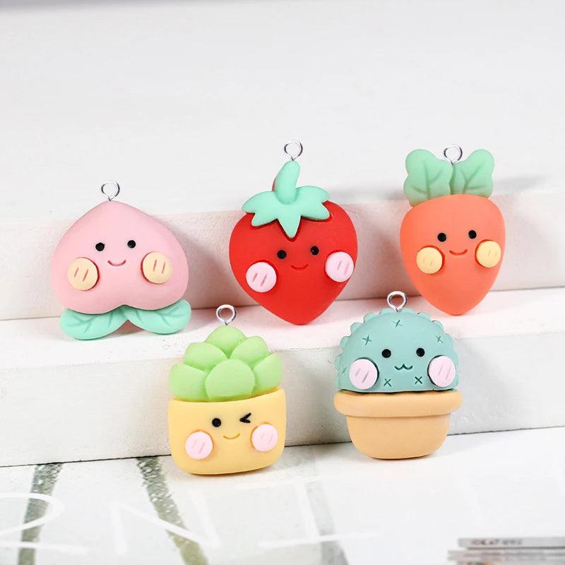 10pcs Carrot Resin Charms for Jewelry Making Diy Earrings Fru