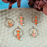 10pcs Maple Leaf & Fox Enamel Charms for Couple Jewelry