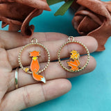 10pcs Maple Leaf & Fox Enamel Charms for Couple Jewelry