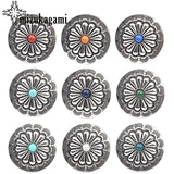 3pcs/lot 30MM Retro Zinc Alloy Daisy Flowers Concho Charms Pendants