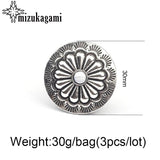 3pcs/lot 30MM Retro Zinc Alloy Daisy Flowers Concho Charms Pendants
