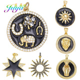 Enamel Elephant Horseshoe Tree Star Lion Snake Charms For DIY Women Wedding
