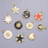 Enamel Elephant Horseshoe Tree Star Lion Snake Charms For DIY Women Wedding