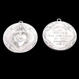 2pcs Large Sacred Heart Cross Tag Alloy Pendants Retro Necklace DIY Charm