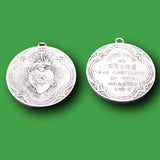 2pcs Large Sacred Heart Cross Tag Alloy Pendants Retro Necklace DIY Charm