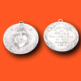 2pcs Large Sacred Heart Cross Tag Alloy Pendants Retro Necklace DIY Charm