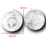 2pcs Large Sacred Heart Cross Tag Alloy Pendants Retro Necklace DIY Charm