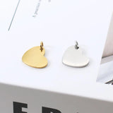 Stainless Steel Heart Tag Charm Pendant for DIY Jewelry
