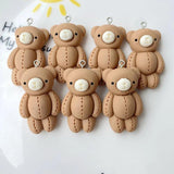 10Pcs Cartoon Bear Rabbit Resin Charms Pendants DIY Jewelry Making