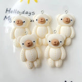 10Pcs Cartoon Bear Rabbit Resin Charms Pendants DIY Jewelry Making