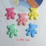 10Pcs Cartoon Bear Rabbit Resin Charms Pendants DIY Jewelry Making