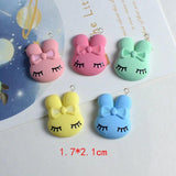 10Pcs Cartoon Bear Rabbit Resin Charms Pendants DIY Jewelry Making