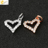 CSJA Heart Moon Charms for Jewelry Making Silver CZ Earrring Keychain Necklace