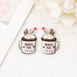 6Pcs Nurse Charms Acrylic Coffee Earring Pendant DIY Accessories