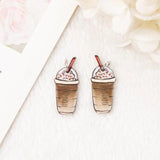 6Pcs Nurse Charms Acrylic Coffee Earring Pendant DIY Accessories