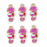 20Pcs Enamel Seahorse Charms for DIY Jewelry Making