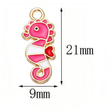 20Pcs Enamel Seahorse Charms for DIY Jewelry Making