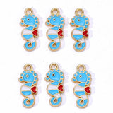 20Pcs Enamel Seahorse Charms for DIY Jewelry Making