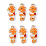 20Pcs Enamel Seahorse Charms for DIY Jewelry Making