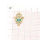 10pcs Crystal Fatima Hand Charm Hamsa Hand Evil Eye Pendant Charms