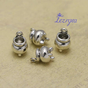 20pcs Antique Silver 3D Witch Cauldron Charms Pendants