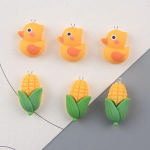 10pcs Duck Charms for Jewelry Making Animal Resin Pendant DIY Earrings C843