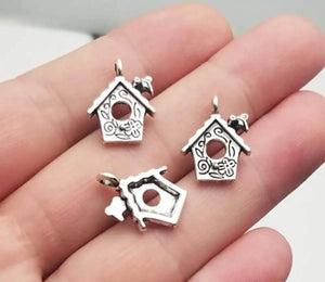 40pcs Antique Silver Birdcage Pendant 17x13mm DIY Jewelry Making Charms