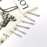 30pcs Antique Silver Paint Brush Charms Pendants DIY Keychain Jewelry Making