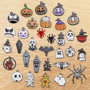 10Pcs/lot Halloween Enamel Charms for DIY Jewelry Making
